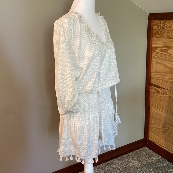 Alynniya Fringe Smocked V-Neck Swimsuit Coverup Medium NWT - Picture 2 of 6